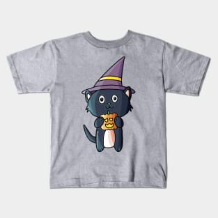 Spooky Halloween Kitty Kids T-Shirt